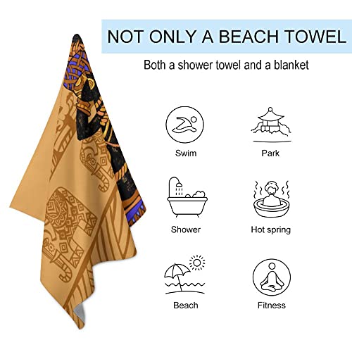 My Little Nest Bath Towels Quick Dry Bathroom Towels Tribal African Woman Portrait Absorbent Shower Towels Soft Hand Towel Wash Cloths for Spa Pool Hotel Gym 31" x 51"