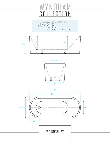 Ursula 67 inch Freestanding Bathtub in White with Floor Mounted Faucet, Drain and Overflow Trim in Polished Chrome