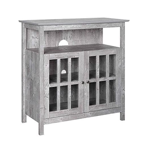 Convenience Concepts Big Sur Highboy TV Stand with Storage Cabinets, Faux Birch