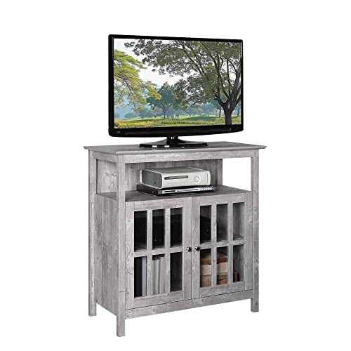 Convenience Concepts Big Sur Highboy TV Stand with Storage Cabinets, Faux Birch