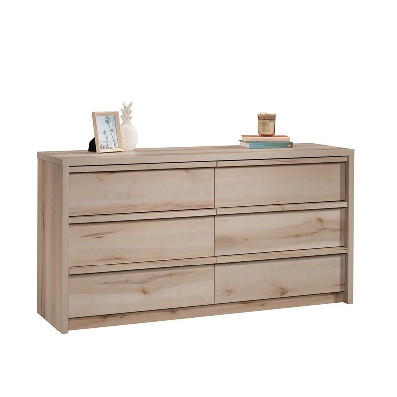 Sauder Harvey Park 6-Drawer Bedroom Dresser in Pacific Maple, Pacific Maple Finish