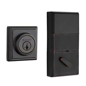kwikset 910 signature series contemporary deadbolt featuring smartkey security and home connect technology 99100-065 in venetian bronze