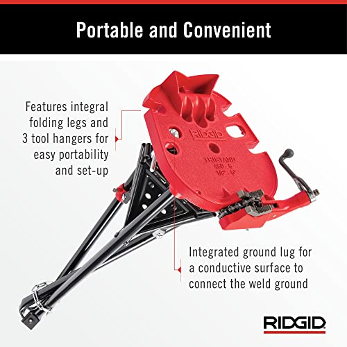 RIDGID 36273 460-6 Portable TRISTAND Chain Vise for 1/8"-6" Pipe, Red/Black