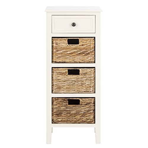 Safavieh American Homes Collection Michaela Side Table, 15" x 11.8" x 35.8", Distressed White