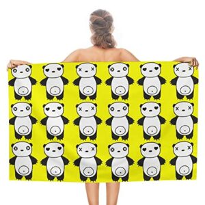 my little nest bath towels soft absorbent bathroom towel pandas yellow quick dry bath towel large shower towels lightweight hand towels 31″ x 51″