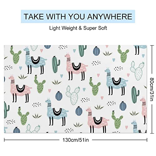 My Little Nest Bath Towels Quick Dry Bathroom Towels Cute Llama Cactus Elements Absorbent Shower Towels Soft Hand Towel Wash Cloths for Spa Pool Hotel Gym 31" x 51"