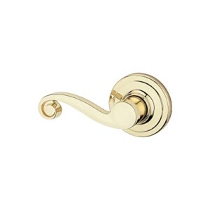 kwikset lido left-handed half-dummy lever with microban antimicrobial protection in polished brass (97880-682)