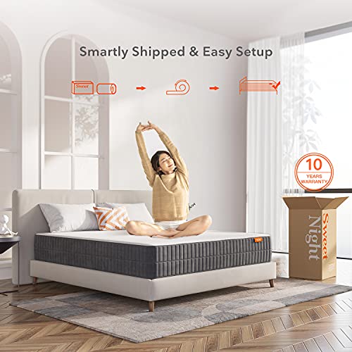 Sweetnight Queen Mattress-Queen Size Mattress, 10 Inch Gel Memory Foam Mattress for Back Pain Relief /Motion Isolation & Cool Sleep, Flippable Comfort from Soft to Medium Firm, Sunkiss