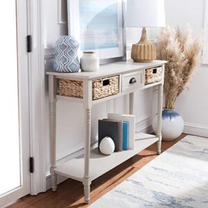 safavieh home collection christa vintage grey 3-drawer storage console table