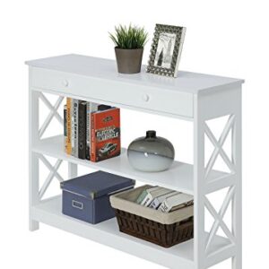 Convenience Concepts Oxford 1 Drawer Console Table with Shelves, White