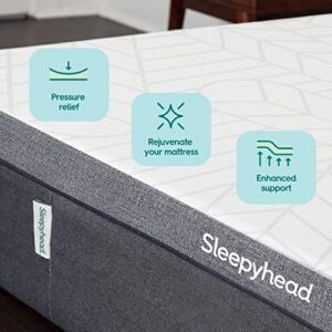 Sleepyhead 3-Inch Twin Mattress Topper - Gel-Infused Memory Foam Topper with Washable Cover - College Dorm Room Essential (Twin, 3'' Gel Topper)