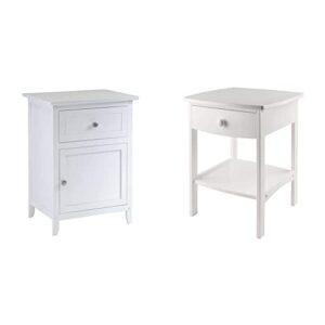 winsome eugene table, white & wood claire accent table, white