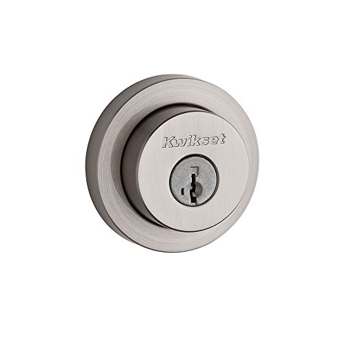 Kwikset 158 Round Single Cylinder Deadbolt featuring SmartKey in Satin Nickel