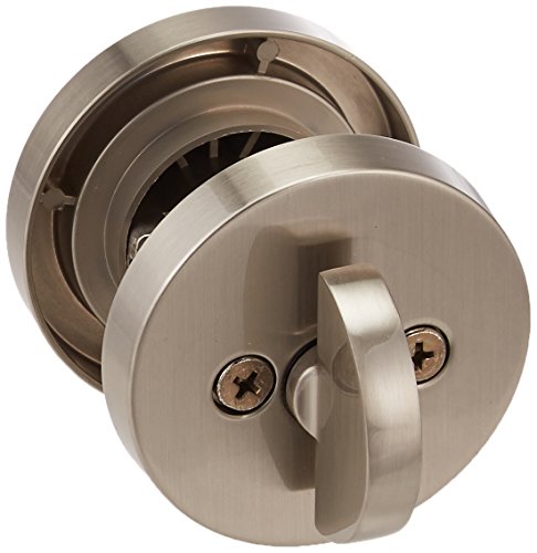 Kwikset 158 Round Single Cylinder Deadbolt featuring SmartKey in Satin Nickel