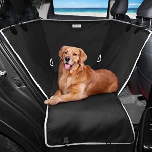 njnj dog car seat cover for back seat – waterproof dog half hammock for cars,scratchproof pet backseat protector,durable,non-slip booster seat for small,medium and large dogs