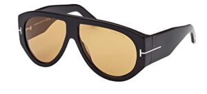 tom ford bronson ft 1044 shiny black/brown 60/12/140 men sunglasses