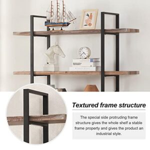 HOMISSUE 5-Tier Bookshelf，Vintage Industrial Book Shelf, Rustic Wood and Metal Bookcase and Bookshelves, Display Rack and Storage Shelf for Living Room Bedroom and Kitchen, Retro Brown