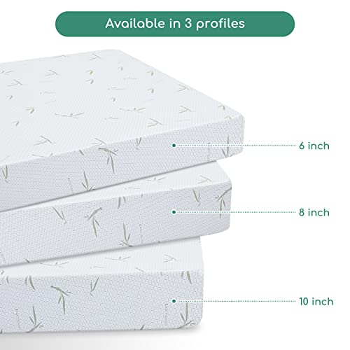Airdown Full Mattress, 6 Inch Memory Foam Mattress in a Box for Kids with Breathable Bamboo Cover, Medium Firm Green Tea Gel Mattress for Bunk Bed, Trundle Bed, CertiPUR-US Certified, Made in USA