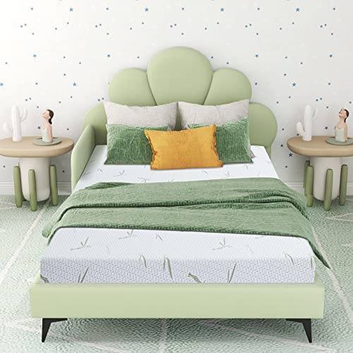 Airdown Full Mattress, 6 Inch Memory Foam Mattress in a Box for Kids with Breathable Bamboo Cover, Medium Firm Green Tea Gel Mattress for Bunk Bed, Trundle Bed, CertiPUR-US Certified, Made in USA