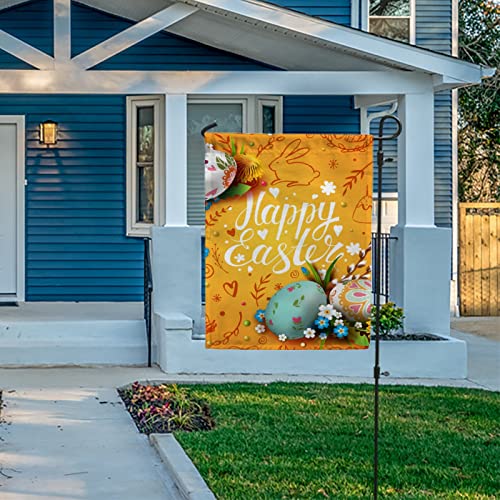 My Little Nest Seasonal Garden Flag Happy Easter Eggs and Flowers Double Sided Vertical Garden Flags for Home Yard Holiday Flag Outdoor Decoration Farmhouse Banner 28"x40"