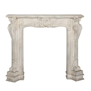 creative co-op decorative wood fireplace mantel with distressed finish, white