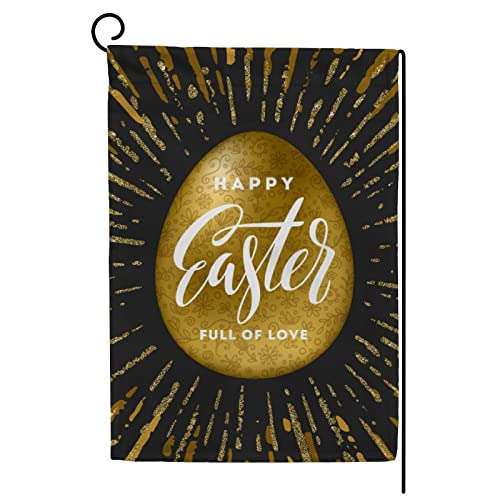 My Little Nest Seasonal Garden Flag Happy Easter Golden Egg Double Sided Vertical Garden Flags for Home Yard Holiday Flag Outdoor Decoration Farmhouse Banner 28"x40"