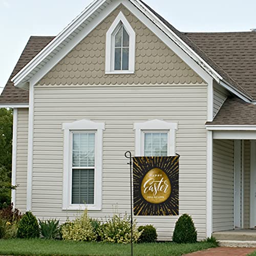 My Little Nest Seasonal Garden Flag Happy Easter Golden Egg Double Sided Vertical Garden Flags for Home Yard Holiday Flag Outdoor Decoration Farmhouse Banner 28"x40"