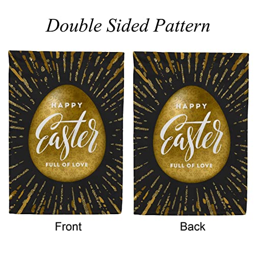 My Little Nest Seasonal Garden Flag Happy Easter Golden Egg Double Sided Vertical Garden Flags for Home Yard Holiday Flag Outdoor Decoration Farmhouse Banner 28"x40"