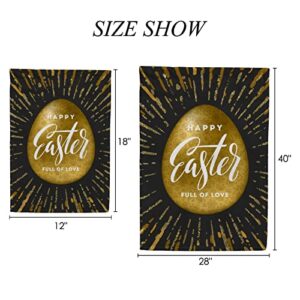 My Little Nest Seasonal Garden Flag Happy Easter Golden Egg Double Sided Vertical Garden Flags for Home Yard Holiday Flag Outdoor Decoration Farmhouse Banner 28"x40"