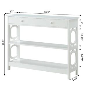 Convenience Concepts Omega 1 Drawer Console Table, White