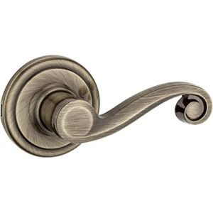 Kwikset Lido Hall/Closet Lever with Microban Antimicrobial Protection in Antique Brass