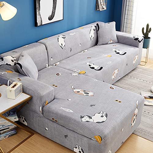 HUIJIE Sofa Slipcovers Sofa Cover,Stretch Sofa Cover All-Inclusive Sleepy Cat Couch Cover,Modern Universal Corner Slipcover L Shape Arm Combined Non-Slip Furniture Protector,3,Seater 195,230Cm