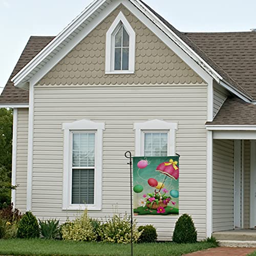 My Little Nest Seasonal Garden Flag Easter Eggs Flowers Basket Double Sided Vertical Garden Flags for Home Yard Holiday Flag Outdoor Decoration Farmhouse Banner 28"x40"