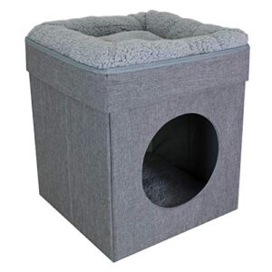 kitty city large cat bed, stackable cat cube, indoor cat house/cat condo, cat scratcher