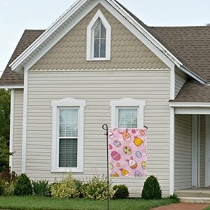 My Little Nest Seasonal Garden Flag Happy Easter Eggs Rabbits Chickens Double Sided Vertical Garden Flags for Home Yard Holiday Flag Outdoor Decoration Farmhouse Banner 28"x40"