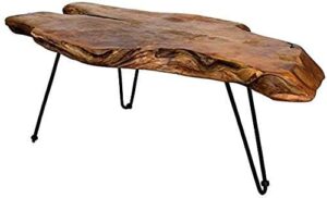 badang carving natural teak coffee table with clear lacquer finish