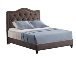 leffler home night party chocolate allure diamond tufted bed, king, dark brown
