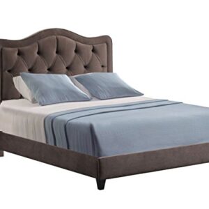 Leffler Home Night Party Chocolate Allure Diamond Tufted Bed, King, Dark Brown