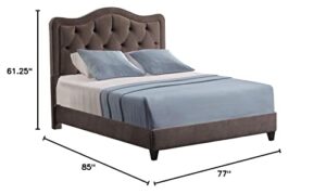 Leffler Home Night Party Chocolate Allure Diamond Tufted Bed, King, Dark Brown