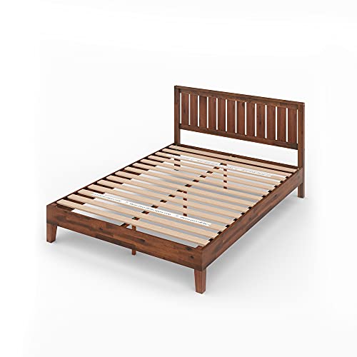 ZINUS Vivek Deluxe Wood Platform Bed Frame with Headboard / Wood Slat Support / No Box Spring Needed / Easy Assembly, Queen