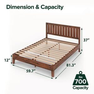 ZINUS Vivek Deluxe Wood Platform Bed Frame with Headboard / Wood Slat Support / No Box Spring Needed / Easy Assembly, Queen