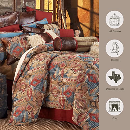 Paseo Road by HiEnd Accents | Ruidoso Western Bedding 4 Piece Super King Comforter Set, Aztec Southwestern Pattern, Rustic Cabin Theme Bed Set, Warm Comforter Set with Bed Skirt and Pillow Shams