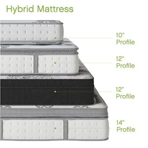 Classic Brands Mercer Cool Gel Memory Foam and Innerspring Hybrid 12-Inch Pillow Top Mattress | Bed-in-a-Box Queen