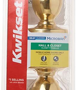 Kwikset 92001-519 Mobile Home Hall & Closet Door Knob in Polished Brass