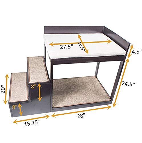 Penn-Plax Buddy Bunk – Multi-Level Bed and Step System for Dogs and Cats – Practical and Accommodating for Modern Homes (DOGF60)