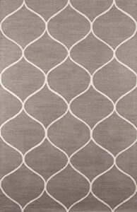 momeni rugs newport collection, 100% wool hand tufted loop cut contemporary area rug, 9′ x 12′, grey