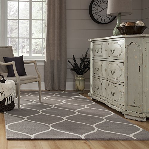 Momeni Rugs Newport Collection, 100% Wool Hand Tufted Loop Cut Contemporary Area Rug, 9' x 12', Grey