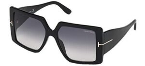 tom ford quinn ft 0790 shiny black/dark grey shaded 57/17/135 women sunglasses