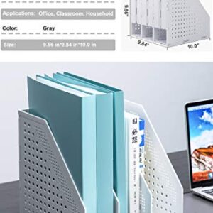Leven/Deli Collapsible Magazine File Holder/Desk Organizer for Office Organization and Storage with 3 Vertical Compartments