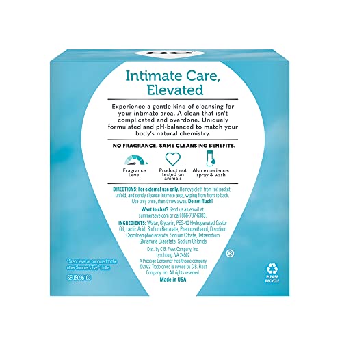 Summer’s Eve Fragrance Free Gentle Daily Feminine Wipes, pH Balanced, 16 Count